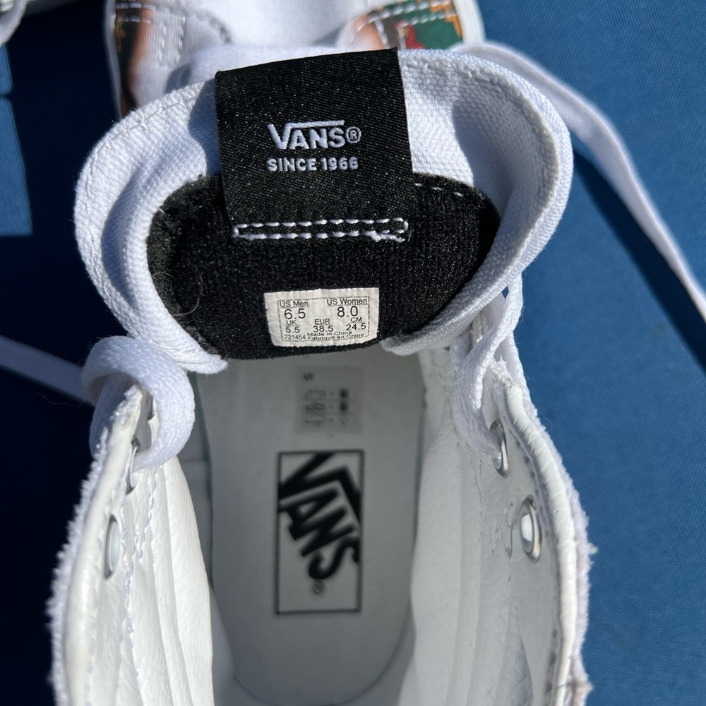 Vans High Top Sk8-Hi 'Bolt Big Reveal' White Bandana Fire Flame Sneakers - Picture 10 of 11